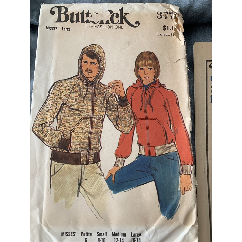 1970's Butterick Misses Size Large‎ Jacket Pattern